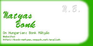 matyas bonk business card